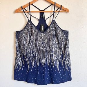 NWT Express Navy Sequin Camisole